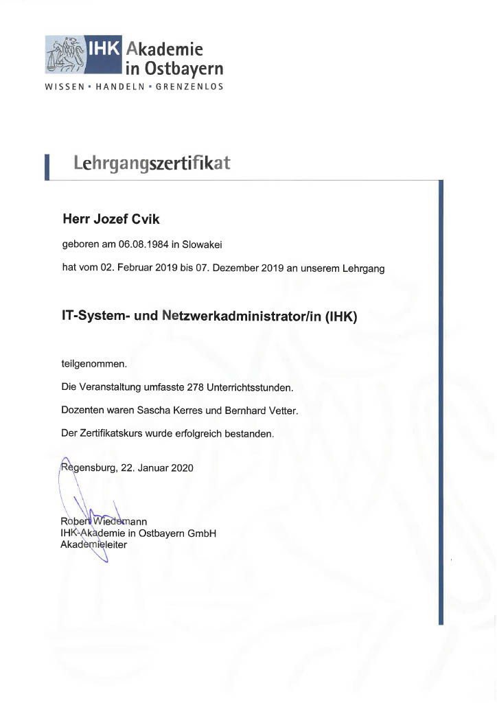 IT System und Netzwerk Administrator